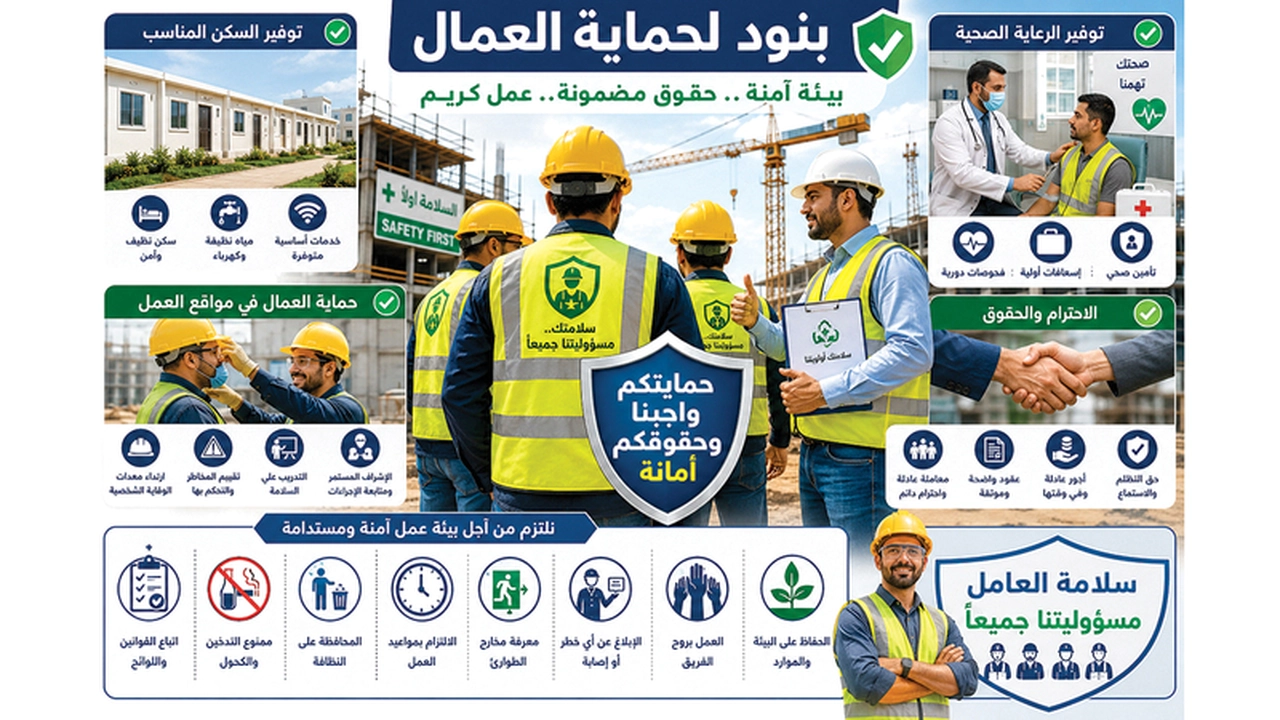 11 التزاماً جديداً لتعزيز سلامة العمال وضمان سكن ملائم